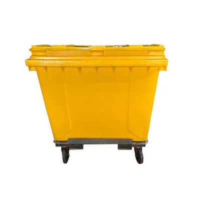Contenitore di Rifiuti di Plastica Mobile 660L Cù Fondu di Ferru